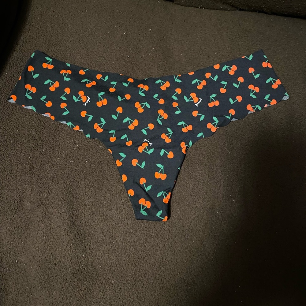 Victoria’s Secret pink seamless cherry print thong panty
